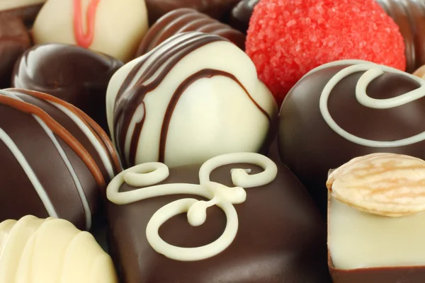 Válogatott csokoládés cukorkák — Stock Fotó