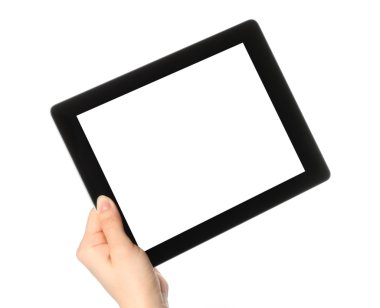 kadın el tablet pc tutarak