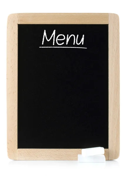 Menu blackboard with white chalks — Stock Photo, Image