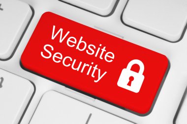 Kırmızı Web sitesi güvenliği düğmesi