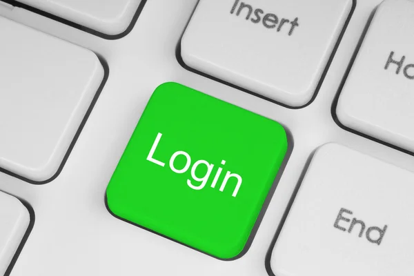 Groene knop met login woord — Stockfoto