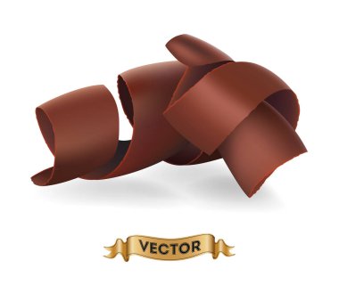 Beyaz arka planda çikolata parçacıkları, gerçekçi vektör çizimi