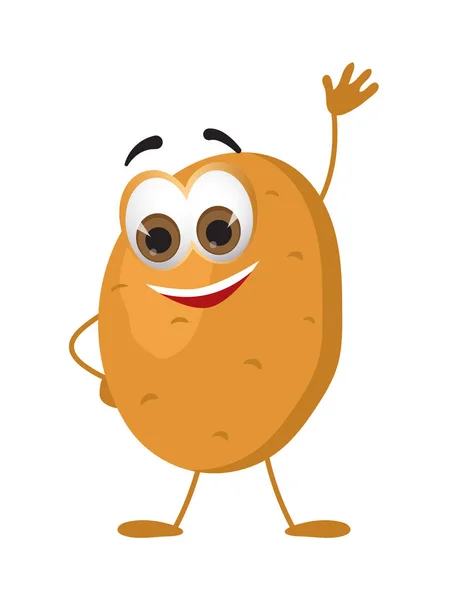 Lustige Kartoffel Mit Augen Auf Weißem Hintergrund Cartoon Lustige Gemüse — Stockvektor