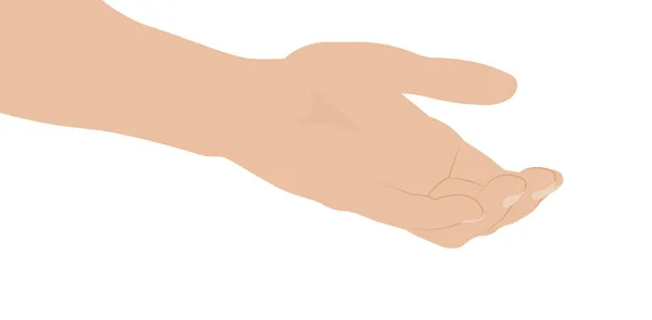 Vrouw Hand Witte Achtergrond Platte Ontwerp Vectorillustratie — Stockvector