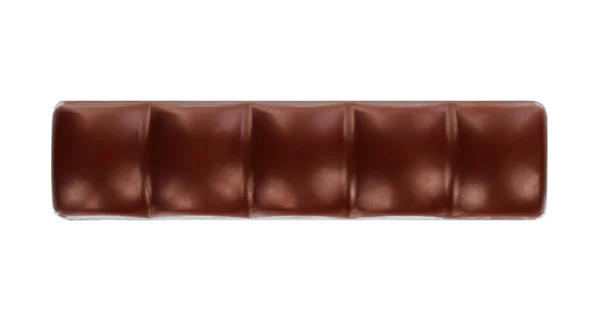 Barra Chocolate Vista Superior Isolado Fundo Branco Close — Fotografia de Stock