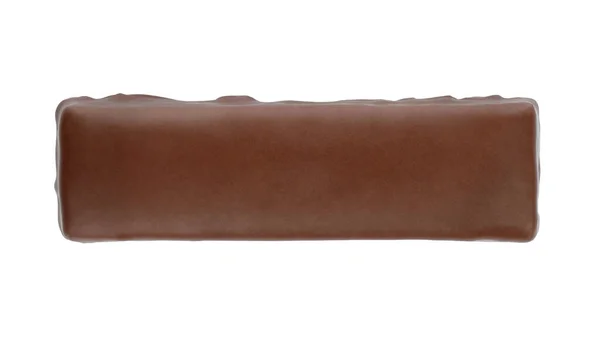 白い背景に隔離されたチョコレートバーのトップビュークローズアップ — ストック写真
