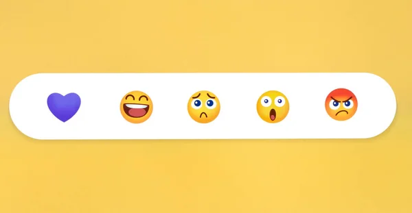 Kiev Ukraine January 2021 Viber Button Emoji Reactions Yellow Background — Stock Photo, Image
