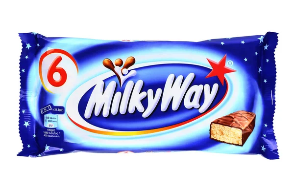 Kiev Ukraine December 2021 Milky Way Package Chocolate Bars Milky — стоковое фото