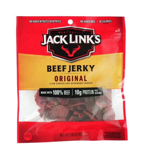 Kiev Ukraine January 2022 Jack Link Beef Jerkly Meat Snacks — Zdjęcie stockowe