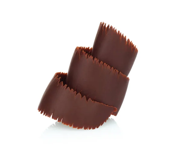 Chocolate Curl White Background Close —  Fotos de Stock