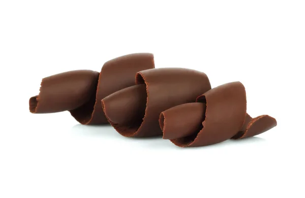 Chocolate Curls White Background Close — Stock fotografie