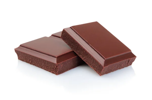 Çikolata Çubukları Beyaz Arka Planda Izole Edilmiş Yakın Plan — Stok fotoğraf
