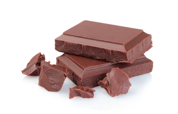 Barras Chocolate Aisladas Sobre Fondo Blanco — Foto de Stock