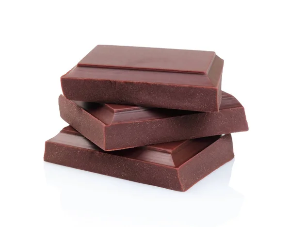 Choklad Barer Isolerade Vit Bakgrund Närbild — Stockfoto