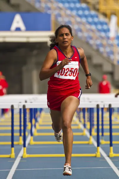 Elderly track and field game — Stock Photo, Image