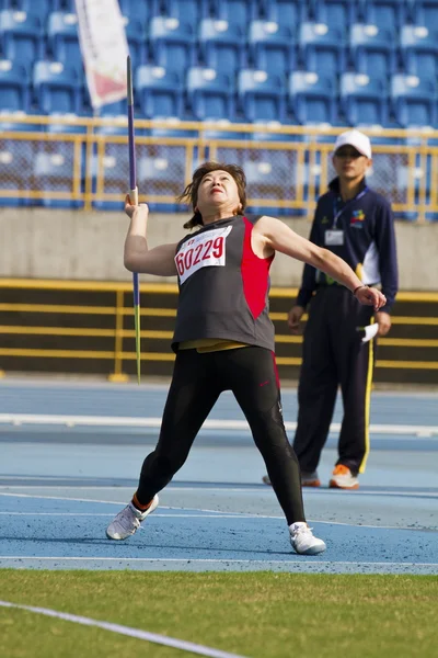 Elderly track and field game — Stock Photo, Image