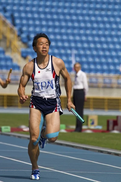 Elderly track and field game — Stock Photo, Image