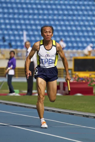 Elderly track and field game — Stock Photo, Image