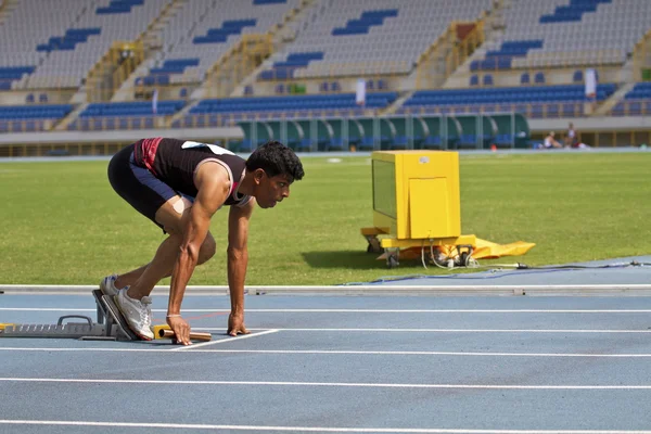 Pista y campo de edad avanzada juego — Foto de Stock