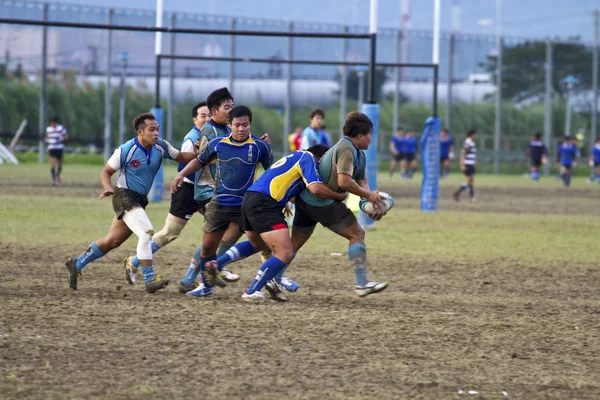 Rugby jugadores del juego de fútbol — Foto de Stock