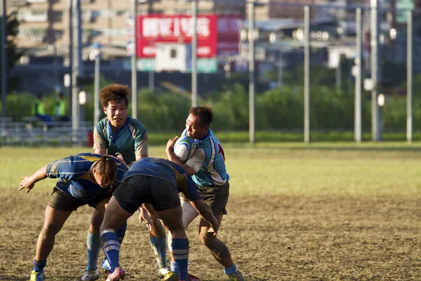 Rugby jugadores del juego de fútbol — Foto de Stock