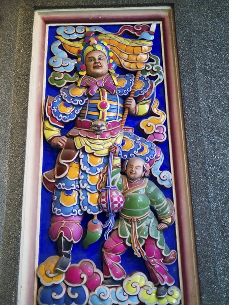 Escultura de pared de dios taiwanés — Foto de Stock