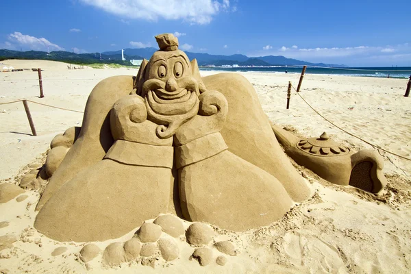 Nuova scultura di sabbia a Fulong Beach — Foto Stock