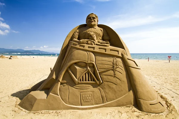 Star Wars Trilogy sand sculpture — Stock Photo, Image