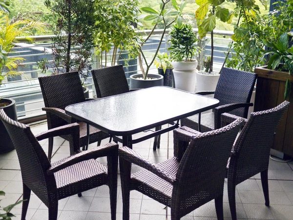 Chairs and table in cafe — Stock Photo, Image