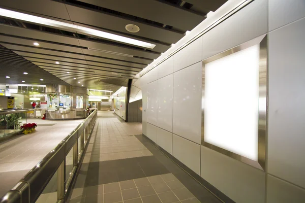 Blank billboard in metro station — Stock Photo, Image