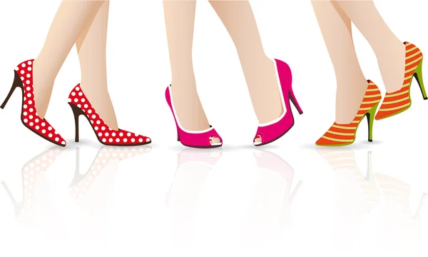 Elegante juego de zapatos para mujer — Archivo Imágenes Vectoriales