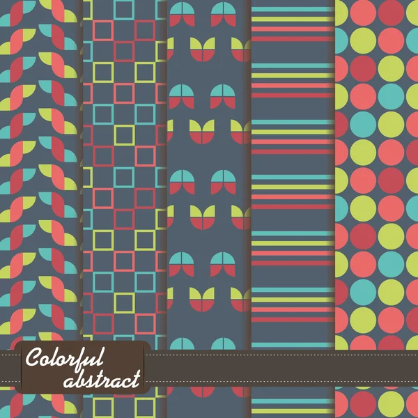 Conjunto de patrón abstracto colorido — Vector de stock