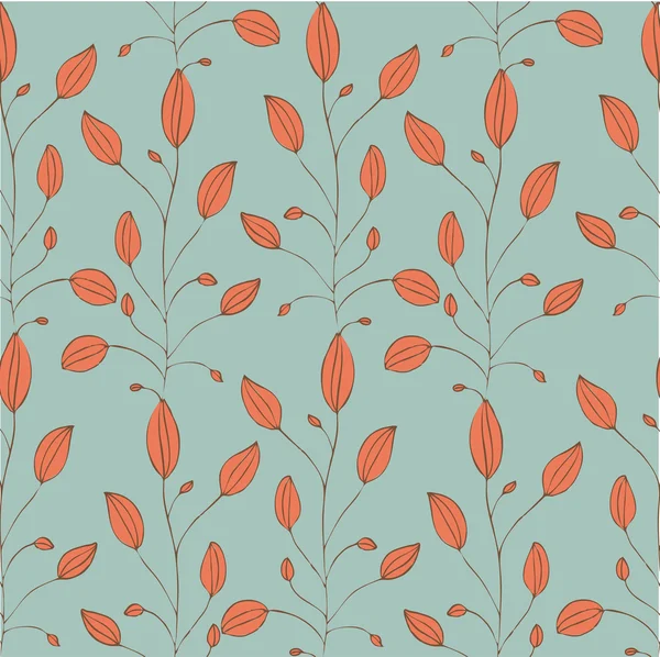 Vintage nahtlose Muster mit orangefarbenen Pflanzen — Stockvektor