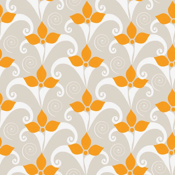 Довольно плавный узор с оранжевыми цветами — стоковый вектор