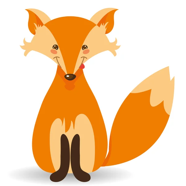 Illustration of cute cartoon fox — Stock Vector