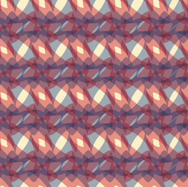 Pretty geometrical seamless pattern colored in blue and red — Stock Vector