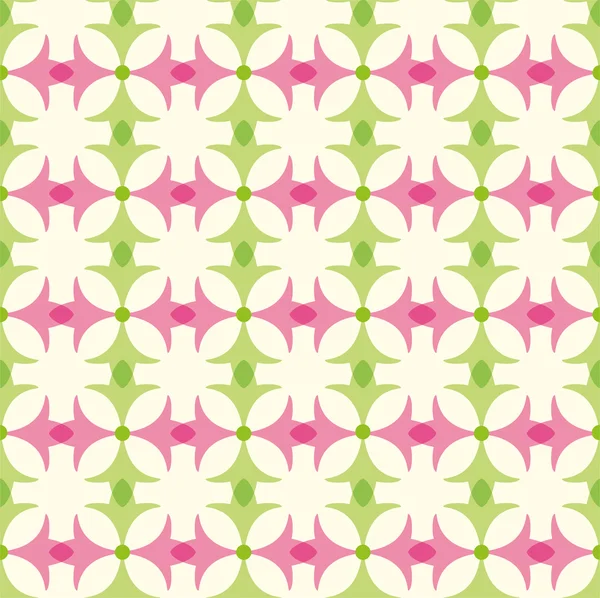 Joli motif floral sans couture coloré en vert et rose — Image vectorielle