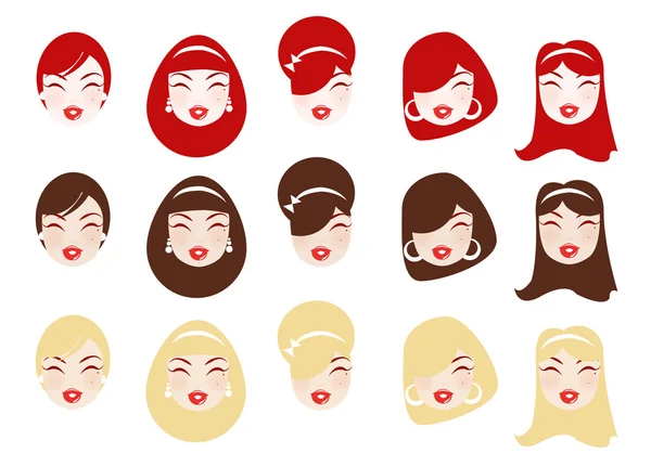 Sada stylů vlasy žena — Stockový vektor