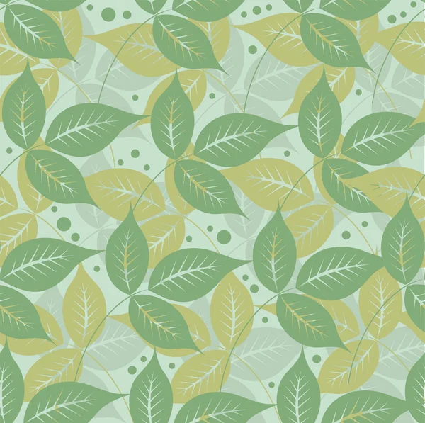 Green leaves floral pattern — Stock Vector