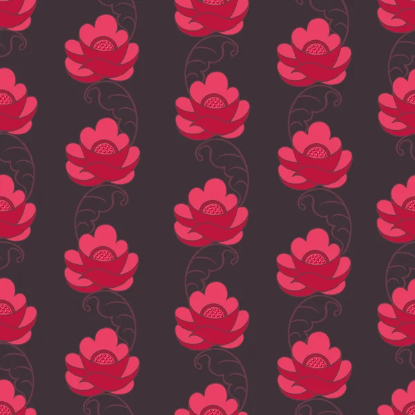 Blommönster med rosa blomma — Stock vektor