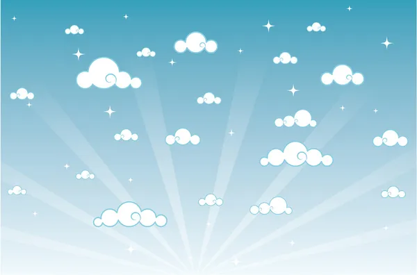 Illustrazione vettoriale del bel cielo dei cartoni animati — Vettoriale Stock