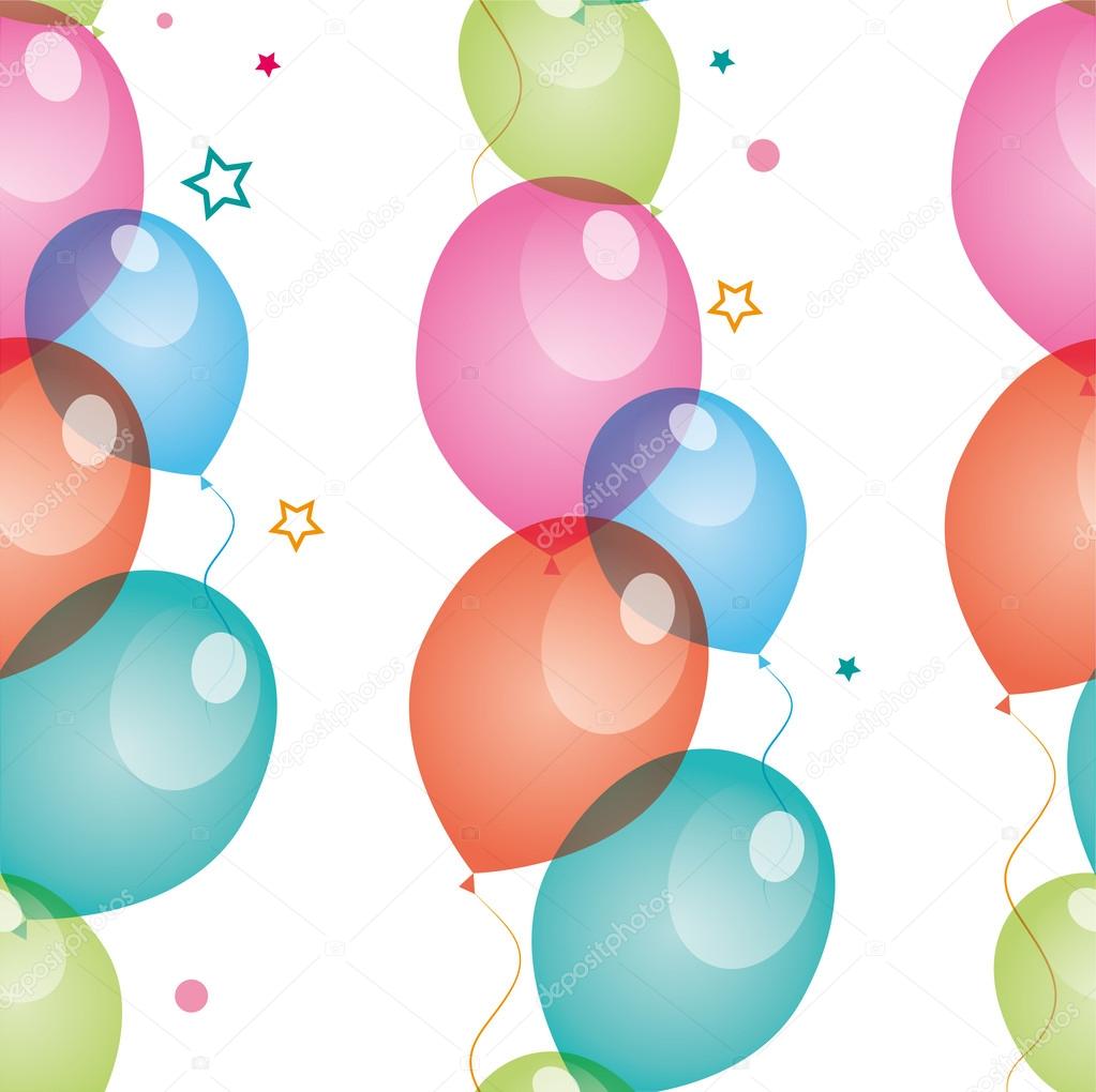 Colorful seamless pattern with balloons