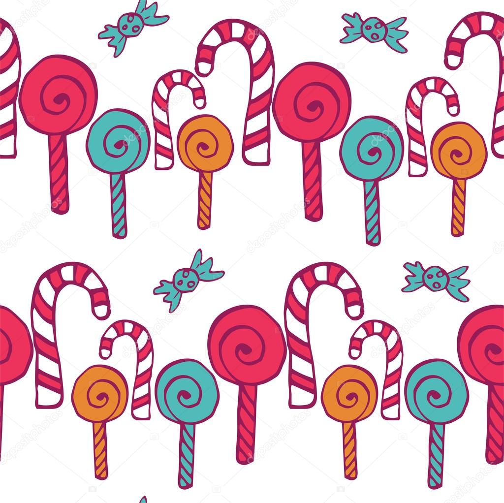 Hand zeichnen bunte Bonbon-Muster — Stockvektor #26796789