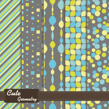 Dikişsiz desen şirin geometri seti