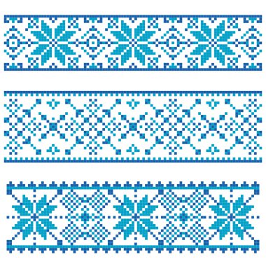 embroided kenarlık güzel kar taneleri kümesi