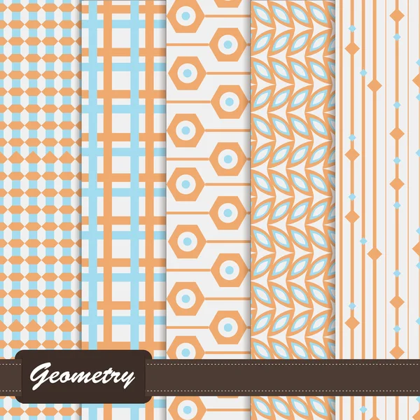 Set of pretty colorful seamless patterns — Stock Vector