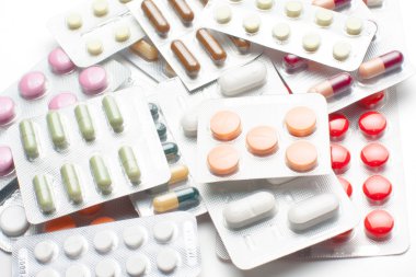 Tablets and pills background clipart