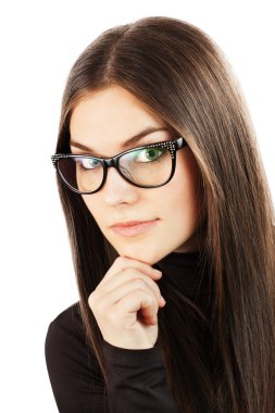 genç güzel iş kadın portresi kapatmak