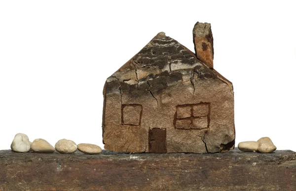 Modelo de uma pequena casa de madeira — Fotografia de Stock