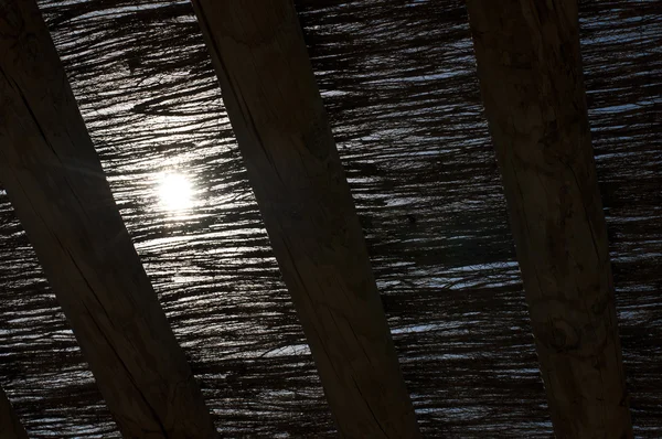 Sombrilla de pantano, capucha frente al bungalow — Foto de Stock